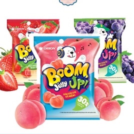 KẸO DẺO BOOM JELLY ORION 25GR VỊ ĐÀO, NHO, XOÀI MUỐI ỚT, DÂU