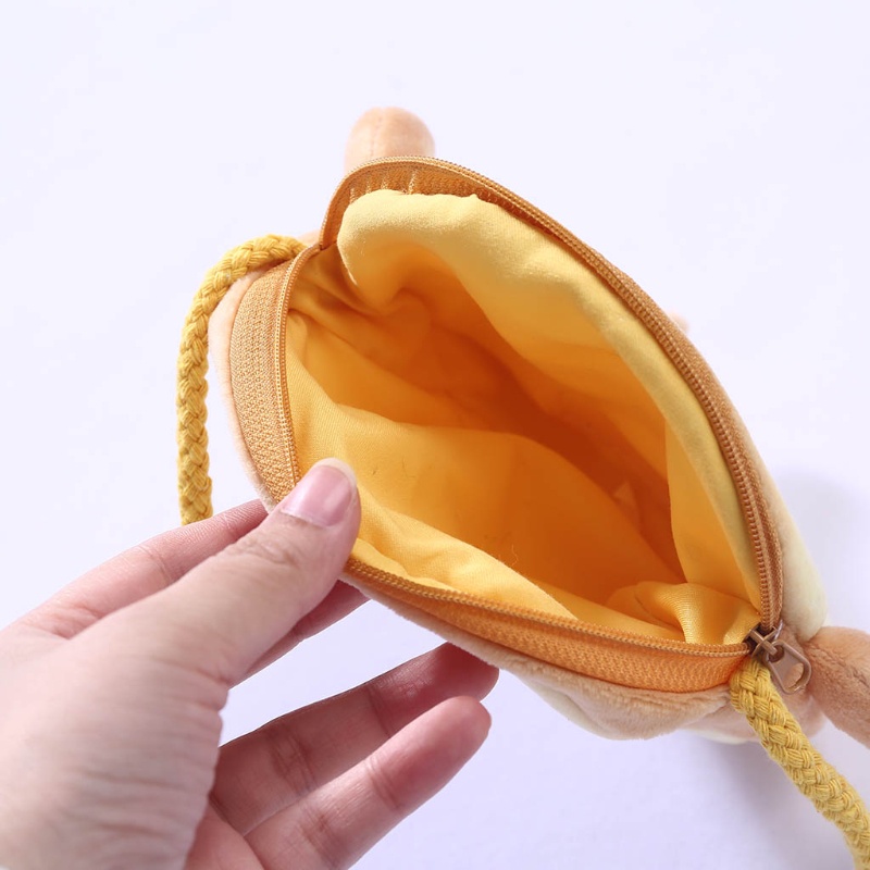 Túi Đeo Vai Đựng Tai Nghe / Son Môi Hình Bánh Mì Nhồi Bông Dễ Thương