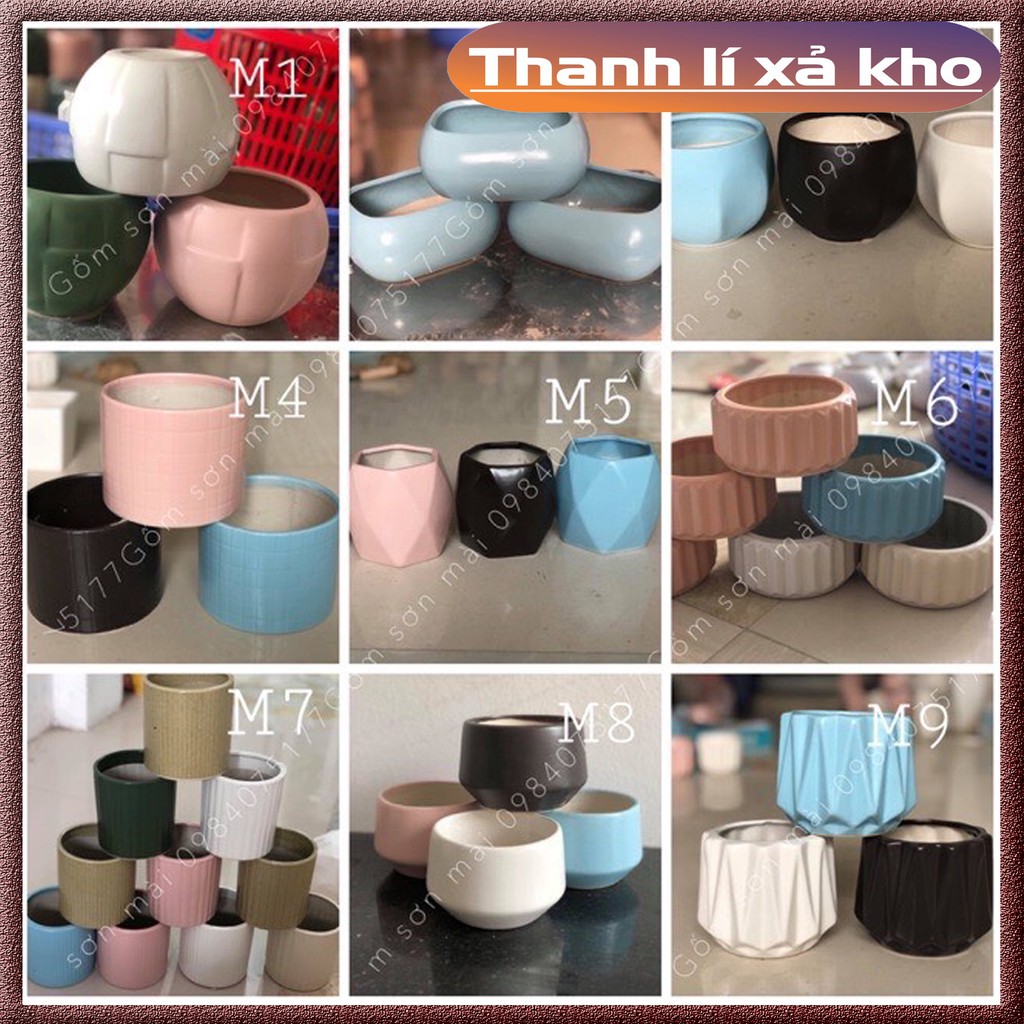 Chậu cây mini sứ Bát Tràng nhiều mẫu