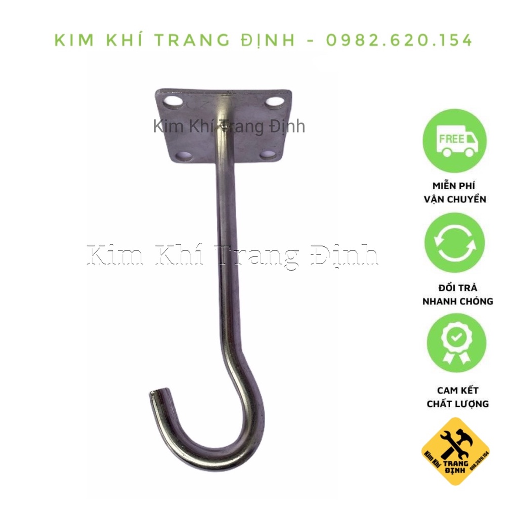 Móc treo đèn trang trí, móc treo quạt trần Inox có đế