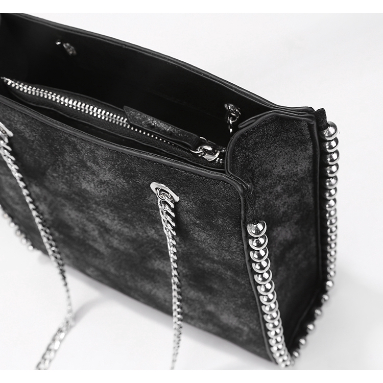 Túi Tote JASMIN NOIR Viền Đinh Tán Phối Dây Xích Thời Trang Cho Nữ