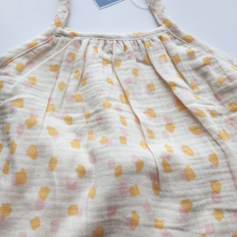 Bộ dây vải xô muslin cao cấp mềm mịn cjo bé gái