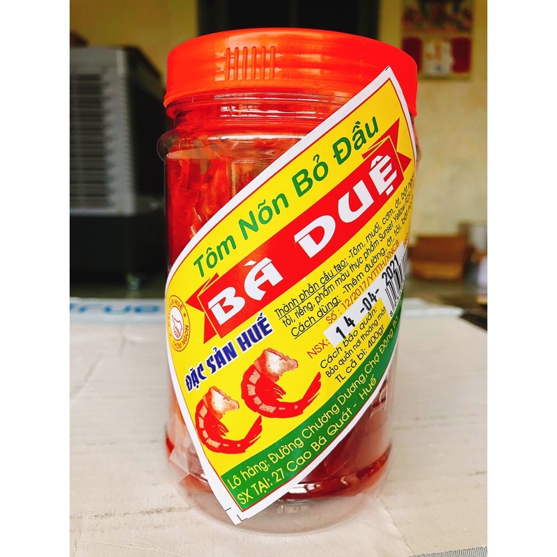 Tôm chua Bà Duệ - Tôm nõn bỏ đầu 400g - Đặc sản Huế