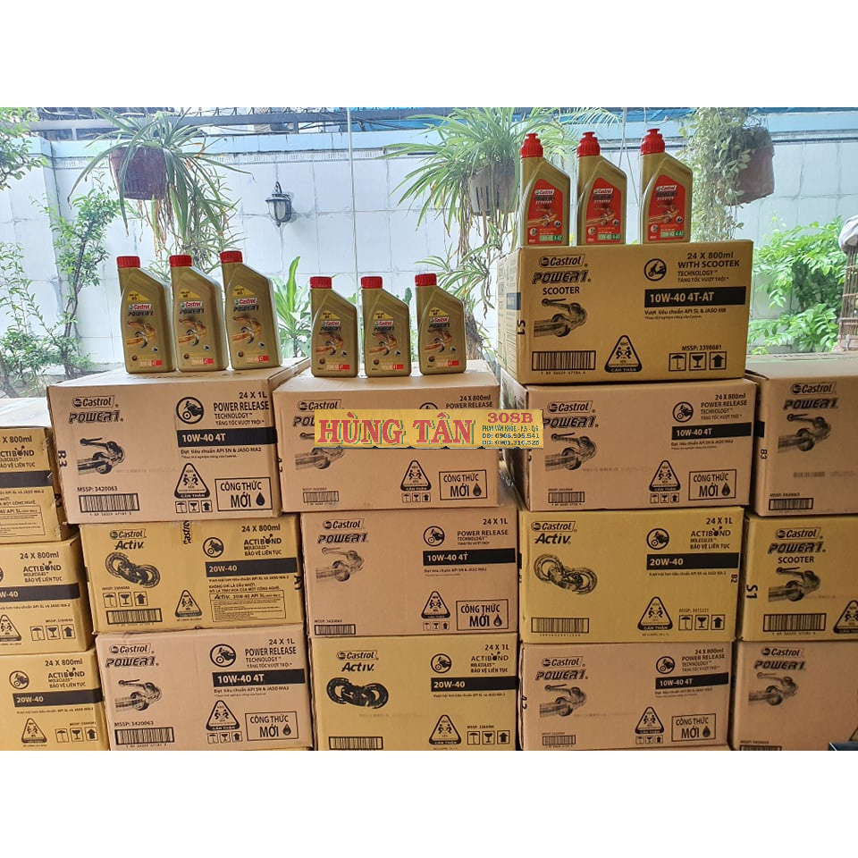 DẦU NHỚT TAY GA CASTROL POWER-1 SCOOTER 10W40 0.8L (800ML)