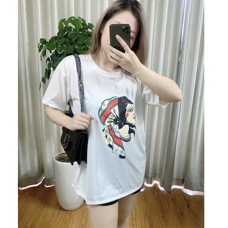 Áo Thun Tay cô gái buộc khăn-CAMNHUNG Áo Thun Nam Nữ Unisex Hot Hit