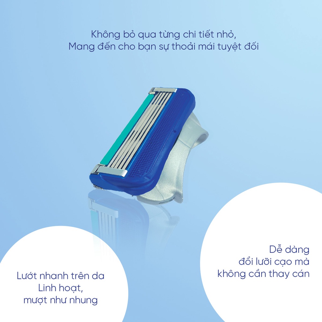 Dao Cạo Râu 5 Lưỡi SIMHA Cao Cấp Có Bao Đựng Silicon