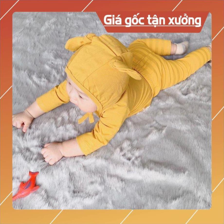 Bộ tai thỏ thu đông QUỐC DÂN bé trai bé gái MINKY MOM [GÍA GIẢM SÂU] đồ bộ dài tay trẻ em kèm mũ nón 100% chất thun lạnh