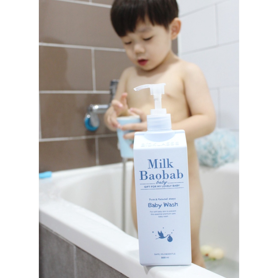 Sữa tắm gội 2 trong 1 Milk Baobab Baby Wash Head-to-Toe 500ml
