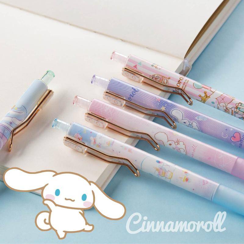 SANRIO Set 6 Bút Chì Bấm Ngòi 0.5MM Tạo Hình Kuromi Cinnamoroll Dễ Thương