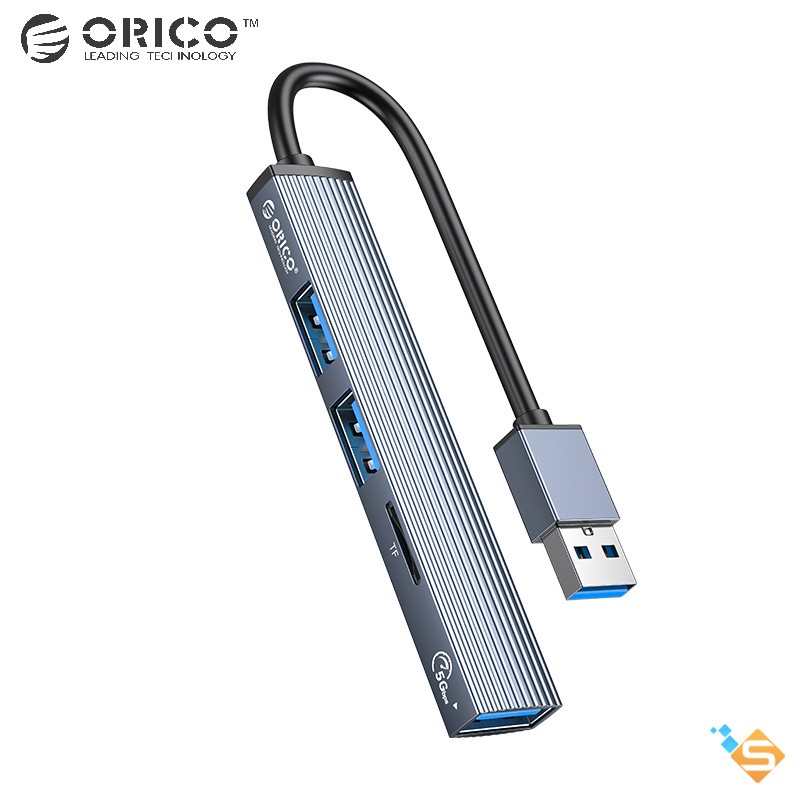 Bộ chia hub ORICO AH-A13 & AH-A12F kiêm đầu đọc thẻ nhớ 4 cổng USB 3.0 2.0 bằng nhôm - Bảo hành chính hãng 1 năm