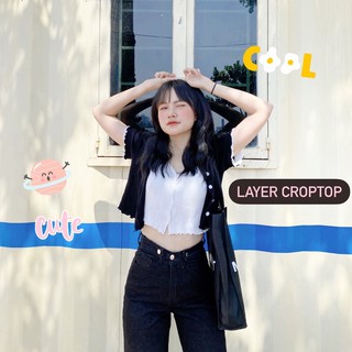 [VIDEO UNBOX] ÁO CROPTOP LEN LAYER LIỀN (sẵn)