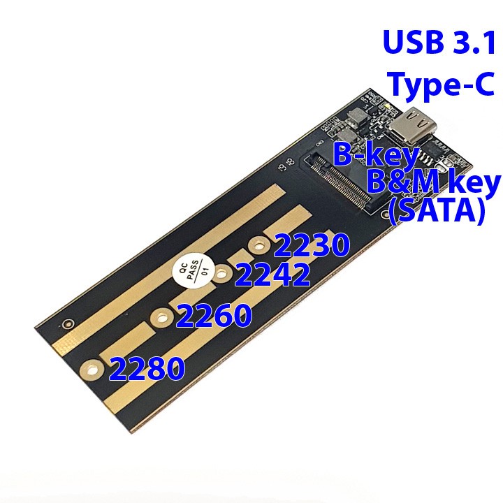 Box SSD M.2 SATA, AHCI USB-C 3.1 Blueendless M280C BX06