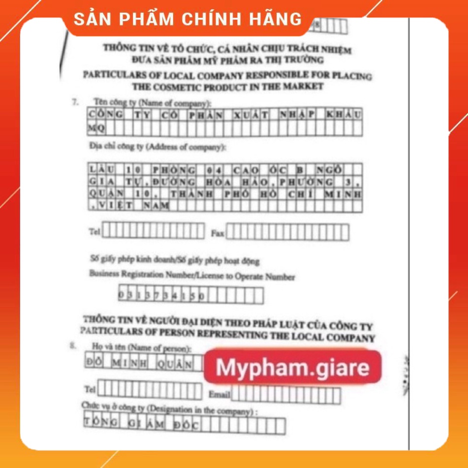 KEM BODY DIỆP LỤC MQ CHÍNH HÃNG