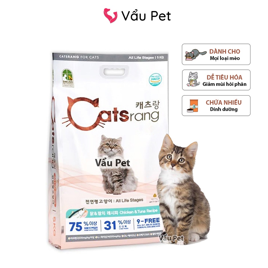 Thức ăn cho mèo Catsrang 1kg Thức ăn hạt cho mèo Vẩu Pet Shop