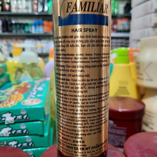 Keo Xịt Tóc Familiar 200ml (nắp vàng xịt mềm/đen xịt cứng)