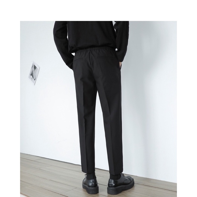 Quần tây âu đen lưng thun ống suông