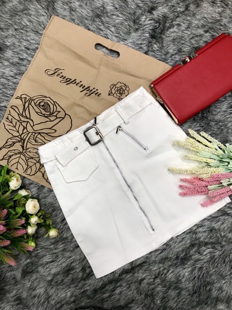 Chân váy kaki nữ 2 màu dây kéo có kèm belt chất vải cực đẹp | BigBuy360 - bigbuy360.vn