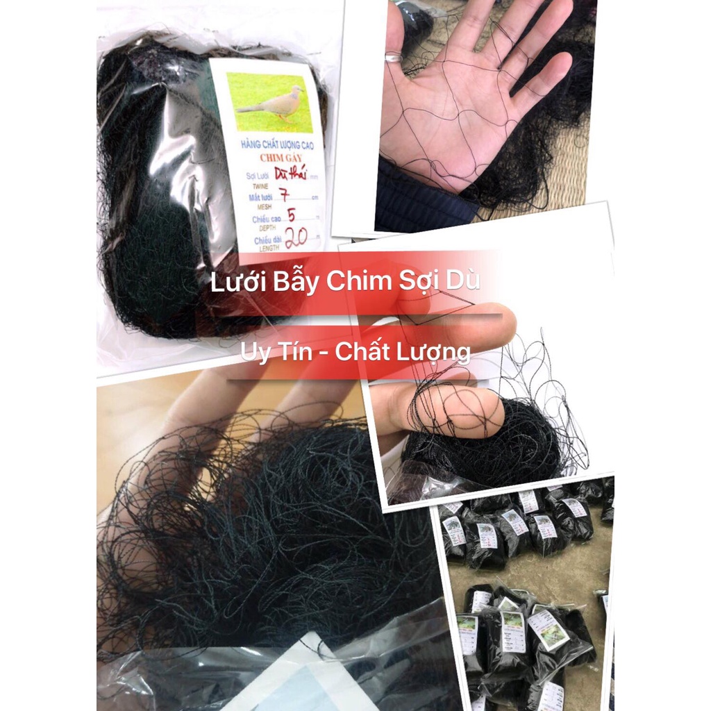 Lưới Bẫy Chim sợi dù Thái Lan. Cao 3m-5m dài 10m - 30m. Hàng chất lượng, siêu bền. Lưới Chim