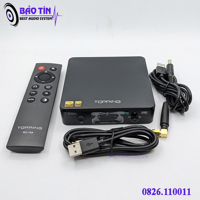 Dac Topping D50s Chính Hãng Tặng Kèm Dây Quang Audioquest Mĩ Và Nguồn 5V2A hỗ trợ bảo hành trọn đời