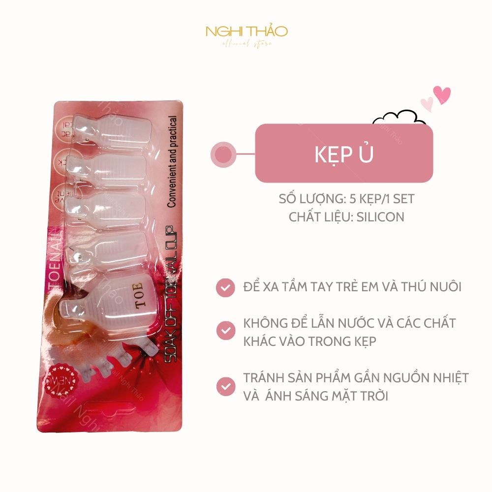 Kẹp ủ phá gel móng chân NGHI THẢO set 5 chiếc