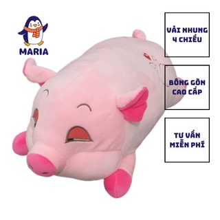 Gấu bông heo lười mắt hip GUCO vải mền mịn 35cm 65cm, thú nhồi bông heo phê cần GauBongMARIA