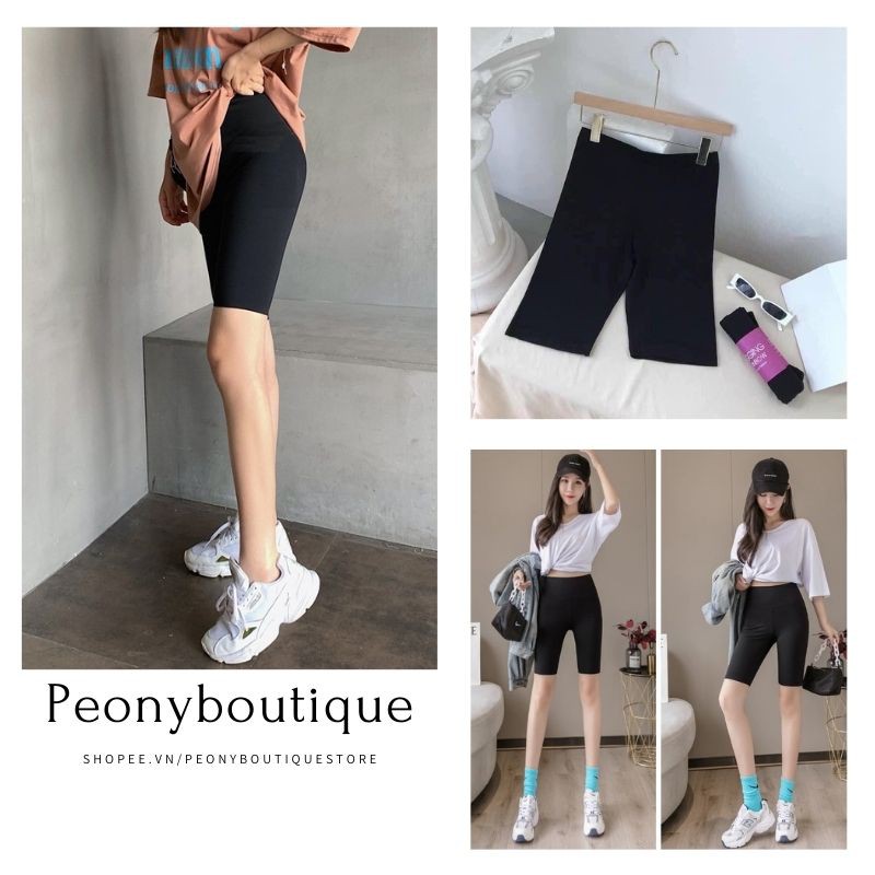 Quần Legging Lửng Rainbow 🌺 Quần legging nữ ngố màu đen full 4 size SIÊU HOT 🌺