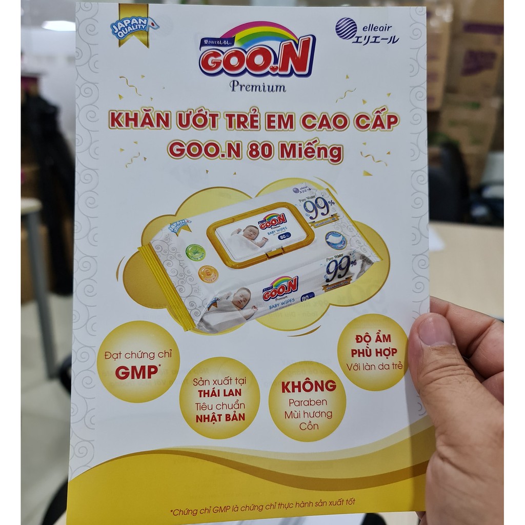 Khăn Ướt Goon Premium Không Mùi 80 Tờ Hàng Thái Lan (Có Nắp)