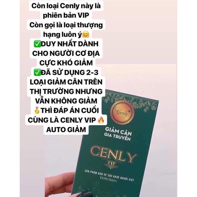 [LỜN MẤY CŨNG GIẢM ] giảm cân cenly VIP - hàng chuẩn chính hãng tặng kèm son kem cenly hoặc mask Miung lad | BigBuy360 - bigbuy360.vn