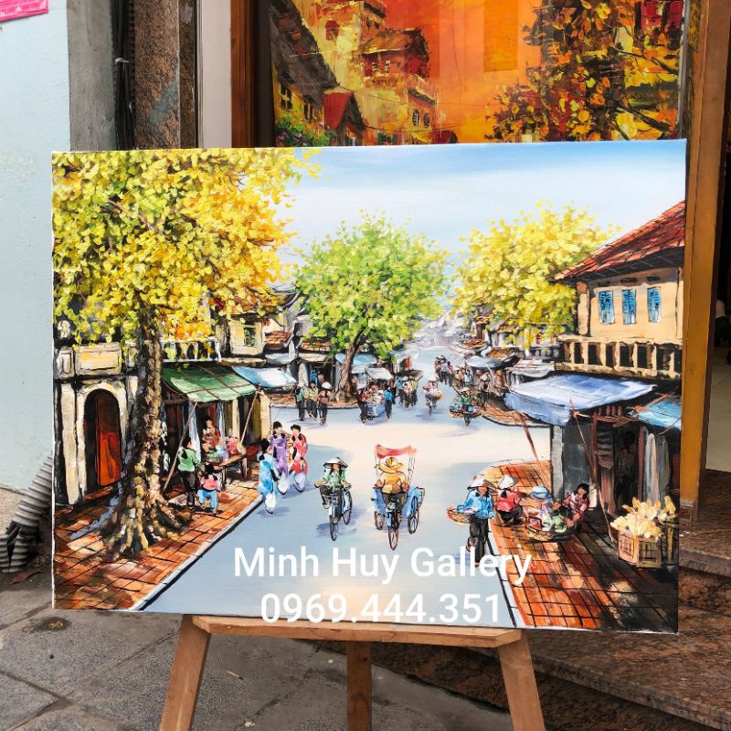 _ TRANH SƠN DẦU PHỐ HÀ NỘI (65×85cm)