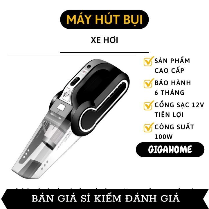 Máy Hút Bụi Cầm Tay GIGAHOME Máy Hút Bụi Xe Hơi Đa Chức Năng Kiêm Bơm Lốp Xe Và Có Đèn Led 9768