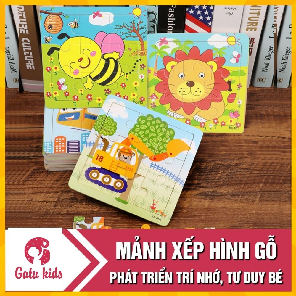 Combo 5 Ghép hình gỗ nhiều mảnh thông minh cho bé