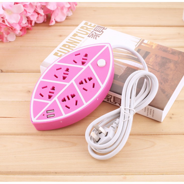 Ổ cắm điện hình chiếc lá, trái cam có cổng usb