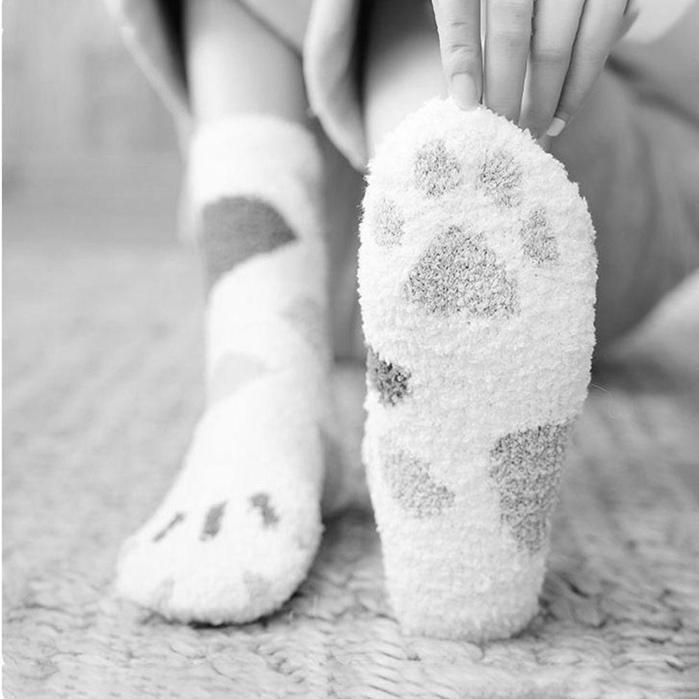 Tất Cổ Trung Kẻ Sọc In Hình Chân Mèo Thoáng Khí Giữ Ấm VANES1