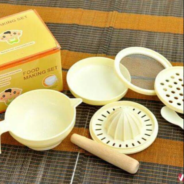 Bộ Chế Biến Ăn Dặm Kiểu Nhật Tốt Cho Bé Từ 5 - 6 Tháng Trở lên GoodBaby Set