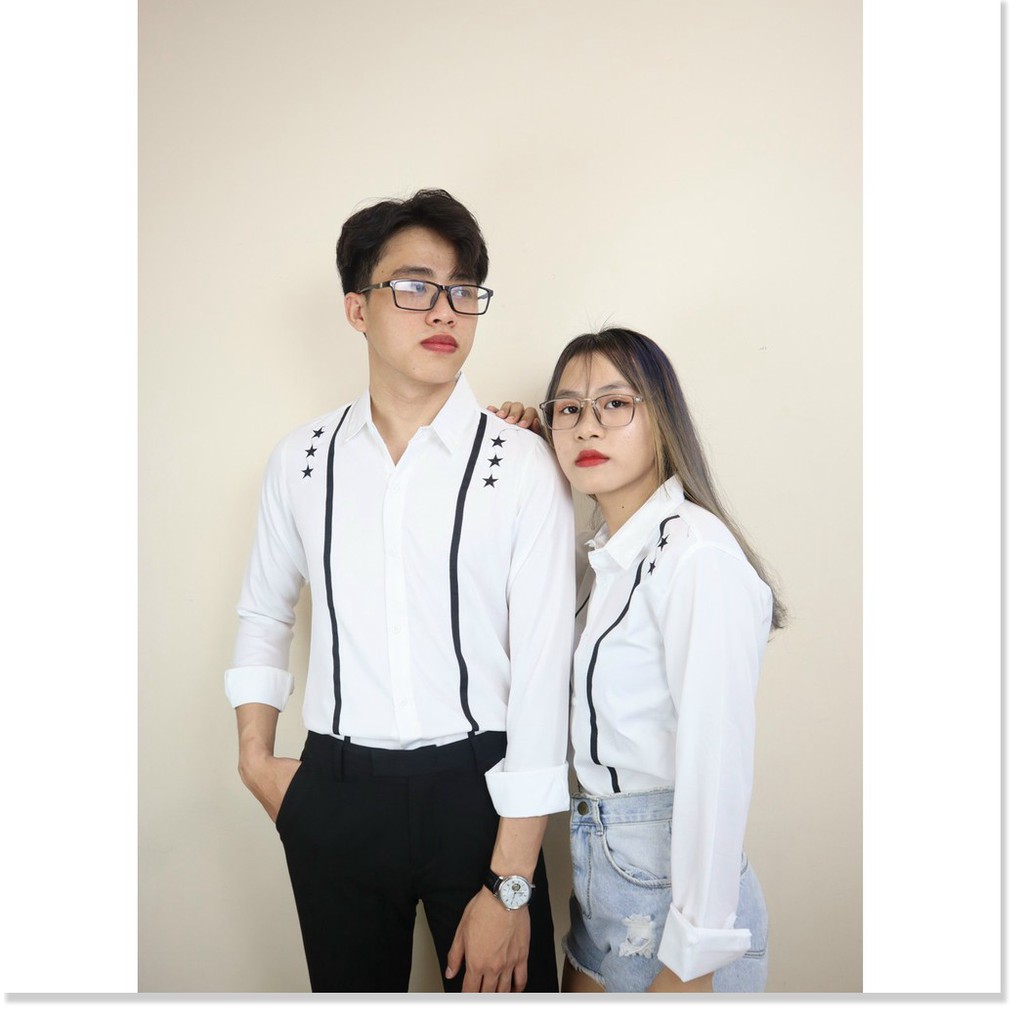 Áo sơ mi in thêu dài tay nam nữ cực đẹp phù hợp phong cách thời thượng KME FASHION