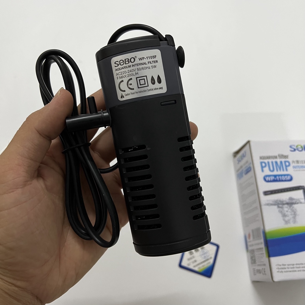 Máy lọc trong dành cho bể cá mini dài dưới 30cm Sobo WP-1105F
