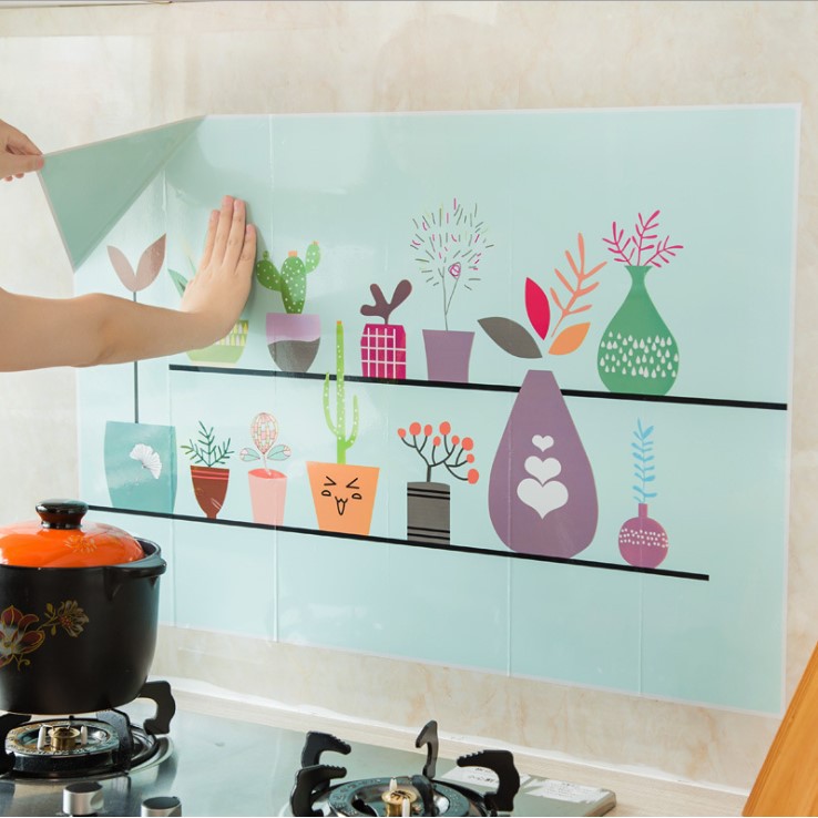 Miếng Giấy Dán Tường Nhà Bếp Cách Nhiệt Chống Dầu Mỡ, Chịu Nhiệt - Decal Dán Bếp Kích Thước 60x90 cm