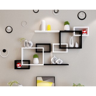 Bộ kệ trang trí treo tường như hình gỗ lỗi xanh chống ẩm cao cấp