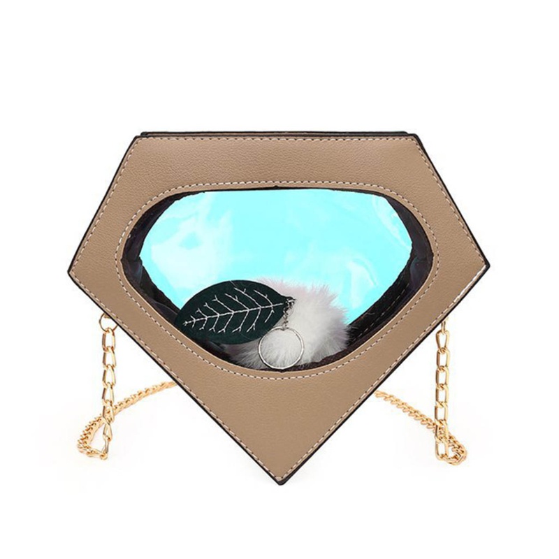 Youyo Túi Xách Đeo Vai Hình Kim Cương Phối Dây Xích Thời Trang Thường Ngày Cho Nữ