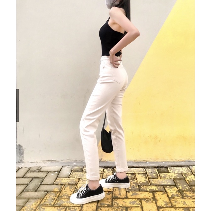 Quần jean nữ baggy xám khói Zara lưng cao chất jean co giãn siêu thoải mái mềm mịn phom 9 tấc trẻ trung