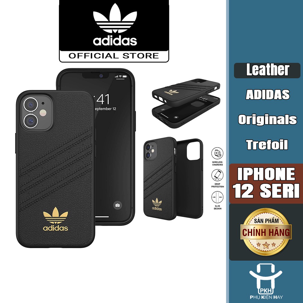 Ốp Da Chống Sốc Adidas Leather Cho Iphone 12/ 12 Pro / 12 Pro Max