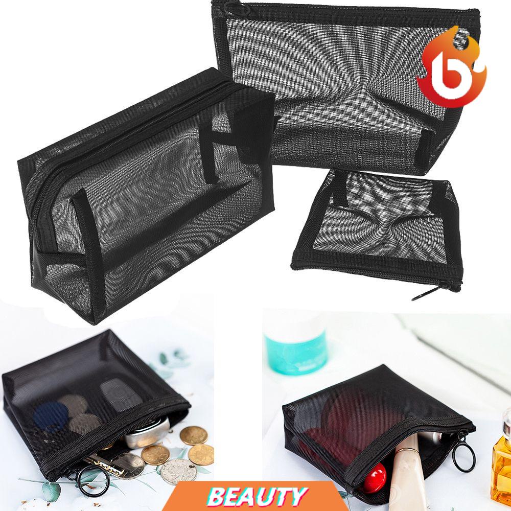 Túi lưới khóa kéo đựng mỹ phẩm đồ dùng vệ sinh cá nhân cho nữ khi cắm trại du lịch
