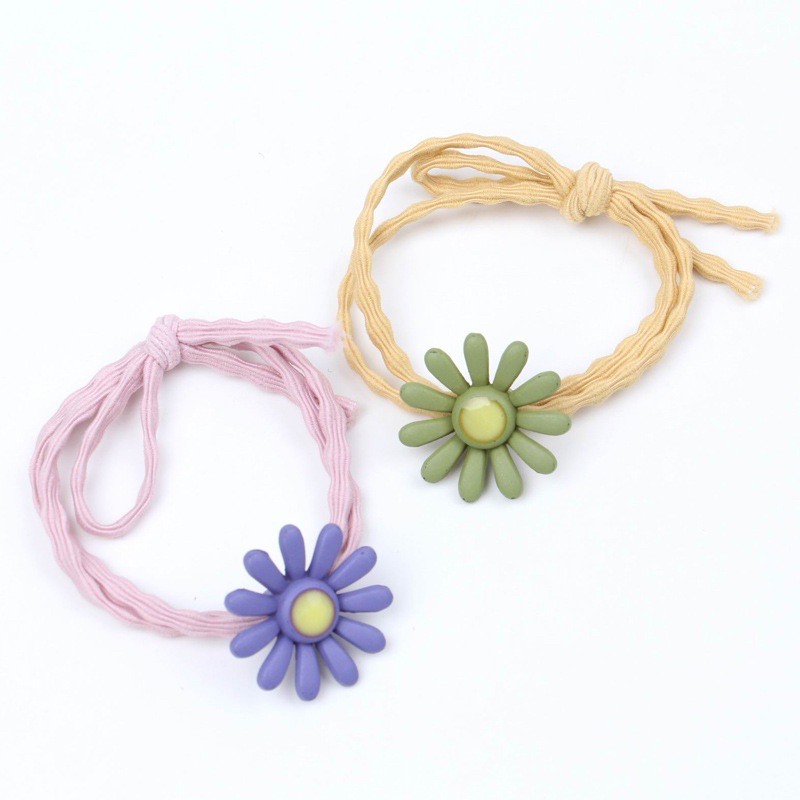 Dây Thun Chun Buộc Tóc Họa Tiết Hoa Cúc Xinh Xắn