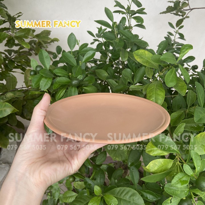 Dĩa tròn 18.5 x 1.9 cm nhựa melamine phíp nhám đen ngói  - Plate dish F-DA07N