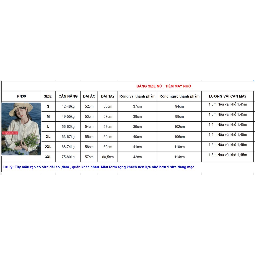RN30_Rập giấy may áo  cổ sen nữ
