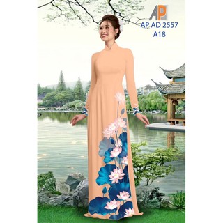 Vải áo dài in hình hoa sen