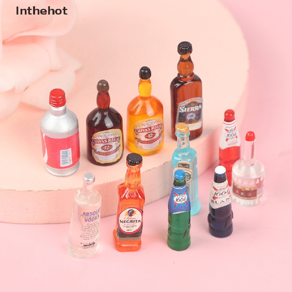 Bộ 10 Chai Rượu mini Tỉ Lệ 1: 12 Trang Trí Nhà Cửa