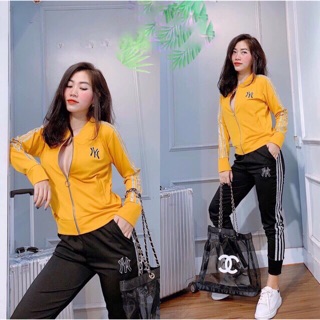 Bộ thể thao NY chạy sọc kim tuyến
