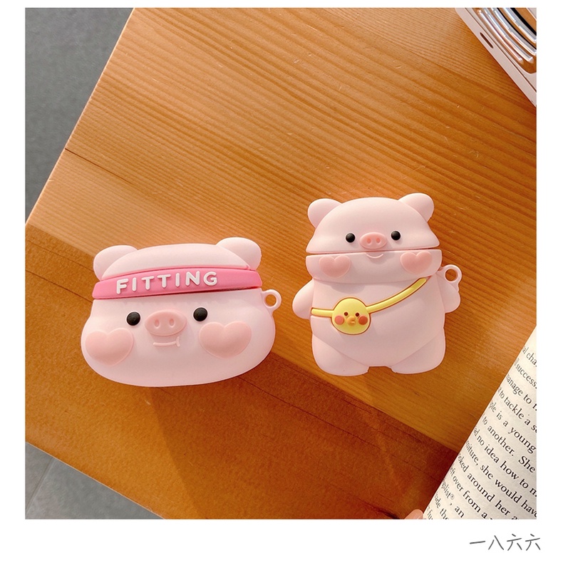Vỏ Bảo Vệ Hộp Sạc Tai Nghe compatible AirPods 3 Pro Apple compatible AirPods Pro compatible AirPods3 Bằng Silicon Cứng Hình Chú Heo Năm 2021