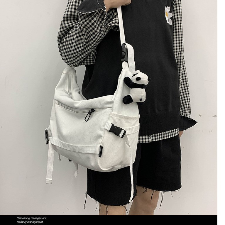 Túi Đeo Chéo Canvas Cỡ Lớn Ulzzang Thời Trang Hàn Quốc Học Sinh Sinh Viên Đi Học , Đi Chơi